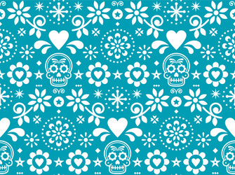 Mexican sugar skull seamless pattern Royalty Free Vector