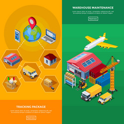 Warehouse isometric flat Royalty Free Vector Image