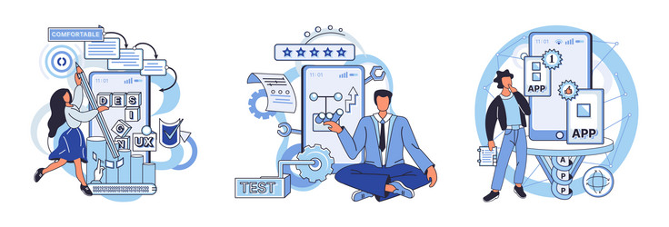 application testing metaphor vector image