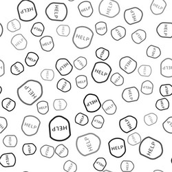 black shield with text help icon isolated seamless vector image