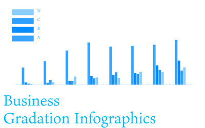 Blue-based infographics graphs charts and tables vector