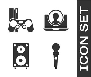 set joystick for arcade machine game console vector image