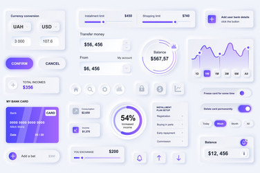 user interface elements for finance service mobile vector