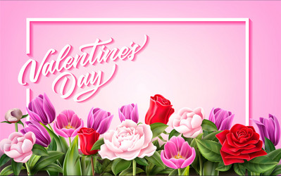 valentine day rose peony tulip flower Vector Image
