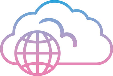 cloud computing with global sphere gradient style vector image