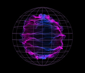 dynamic particles wave from nodes 3d sea flow vector