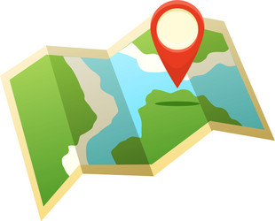 Map and Location Icon vector image
