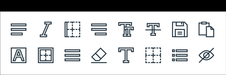 text editor line icons linear set quality vector image