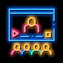 video presentation neon glow icon vector