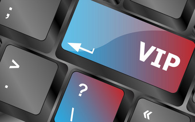 vip written button keys on computer keyboard vector image