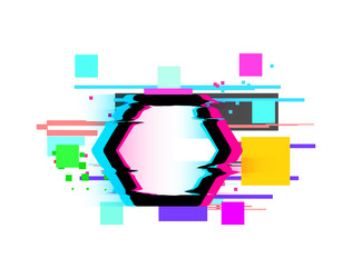 frame with glitch effect noise lags vector image