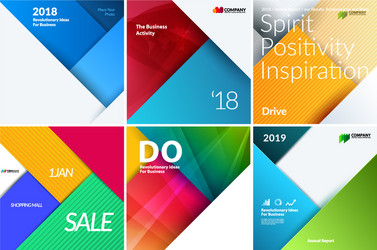 set of material design abstract templates vector image