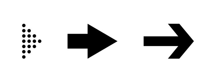 set of three arrow icons vector image