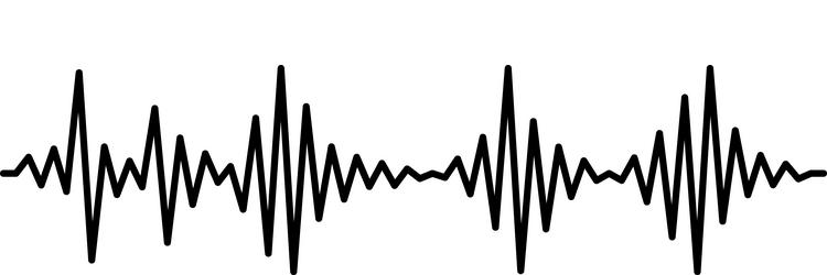 black oscillating sound waves are visualizing vector image