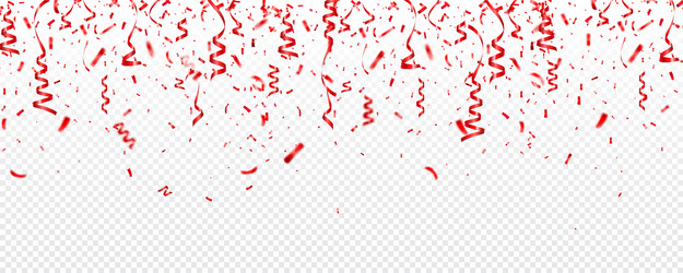 Christmas valentines day red confetti with ribbon vector