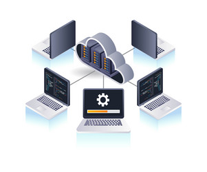 computer data network cloud server technology vector image