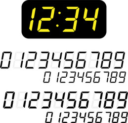 Digital Number Set - Clock & Display vector image