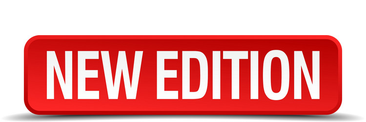 new edition red 3d square button isolated on white vector image