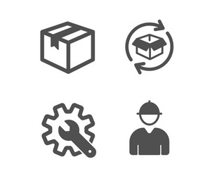 return parcel customisation and icons vector image