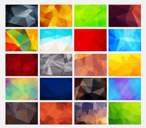 set of colorful abstract backgrounds polygonal vector image