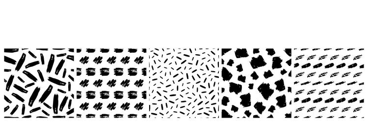 set of seamless patterns with scribble smears vector image