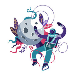 Astronaut Exploring the Moon vector image