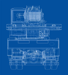 car crane rendering of 3d vector image