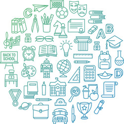 circle school education icon set Vector Image