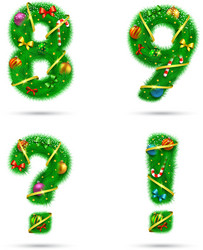 fir tree font numbers vector image