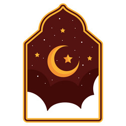 Golden crescent moon Royalty Free Vector Image