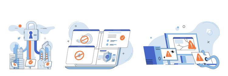 malware spyware virus alerts notify users vector image