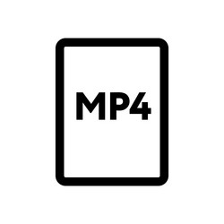 mp4 file icon line isolated on white background vector image