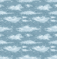 seamless pixel background with clouds vector image