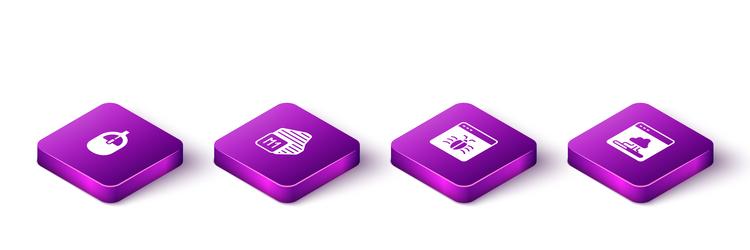 set isometric computer mouse processor system vector image