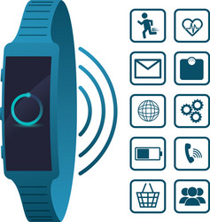 smart watch technology with applications menu vector image