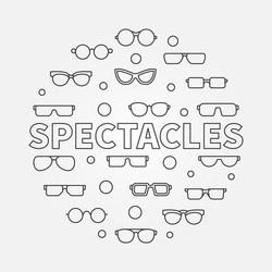 spectacles round linear vector image