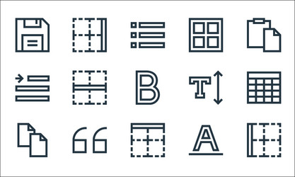 text editor line icons linear set quality vector image