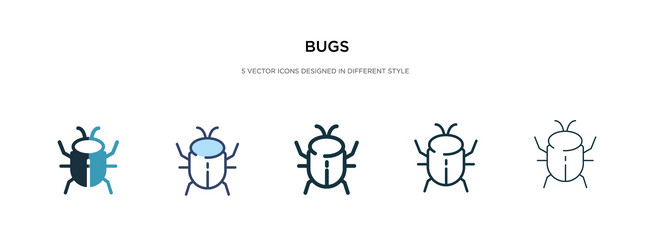 bugs icon in different style two colored vector image