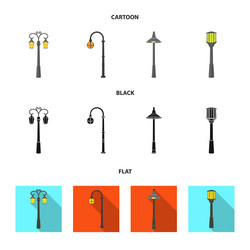 lamppost in retro stylemodern lantern torch vector image