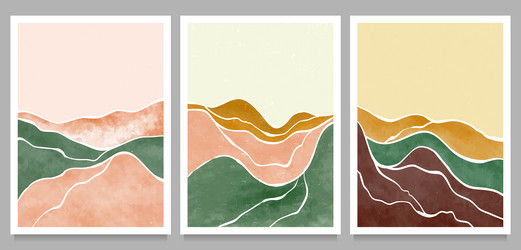natural abstract mountain forest wave on set mid vector image