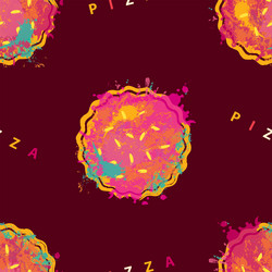 Seamless pattern texture on the theme of pizza vector