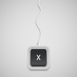 simplified keyboard with one character only vector image