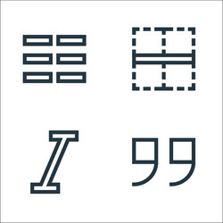 text editor line icons linear set quality vector image