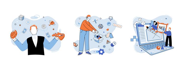 virtual world simulation within reality vector image