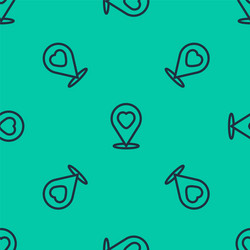 blue line map pointer with heart icon isolated vector image