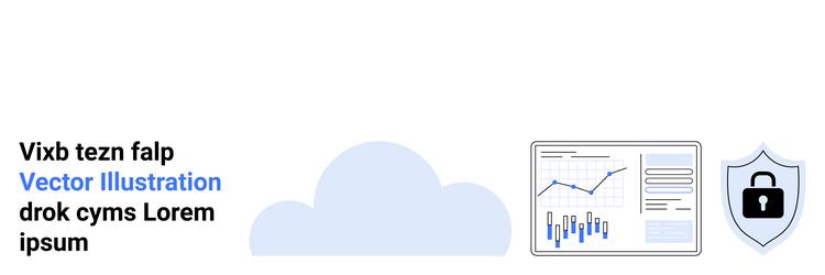 cloud computing concept with statistical analysis vector image