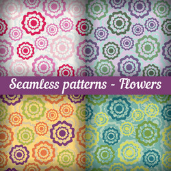 flowers seamless pattern set abstract background vector