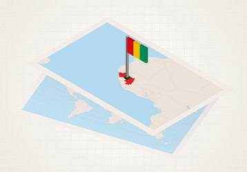 guinea selected on map with 3d flag vector image