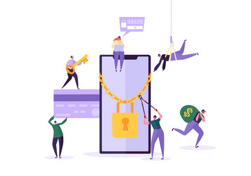 hacker stealing password and money from smartphone vector image
