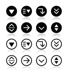 Rounded Dropdown Menu Icons vector image